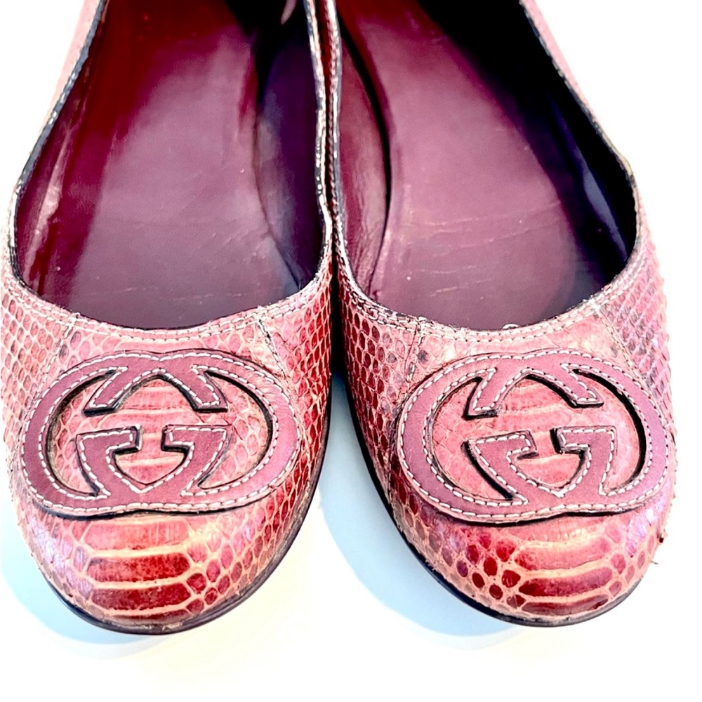 Authentic Gucci Python Ballet Logo Loafers - Picture 10 of 16